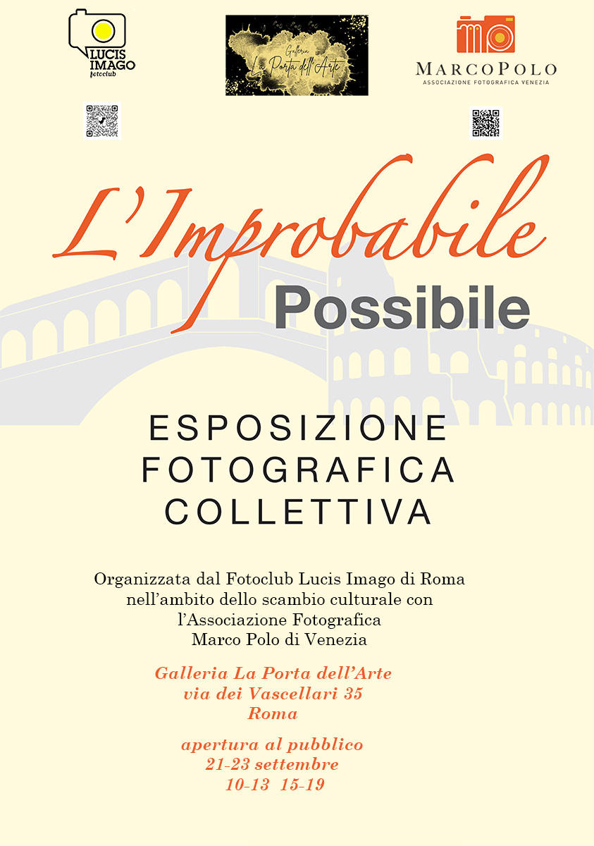 L’improbabile…Possibile   Venezia 7-14 maggio  Roma 21-23 settembre